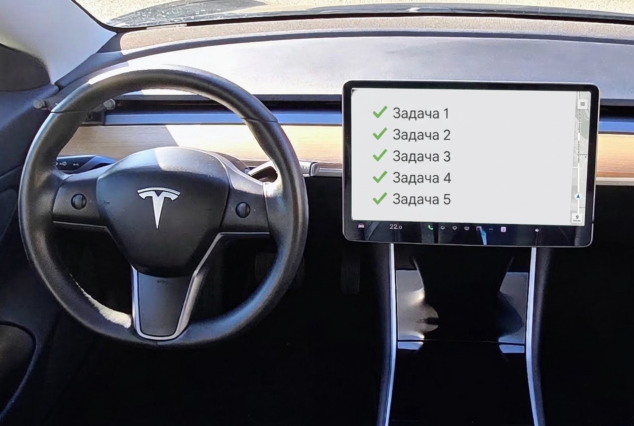 Панель приборов Tesla Model 3